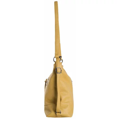 Fashion Hunters Dark yellow bag, backpack 2in1 made of eco leather