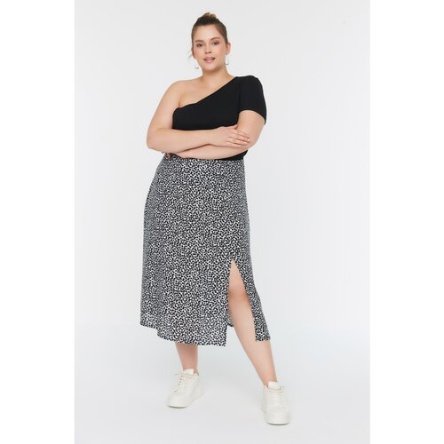 Trendyol Curve Black Slit Woven Skirt Slike