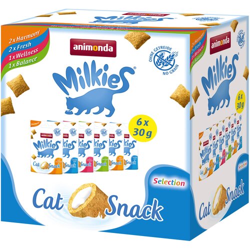  Me&scaron;ano pakiranje animonda Milkies hrustljave blazinice - 6 x 30 g (4 sorte) Cijene