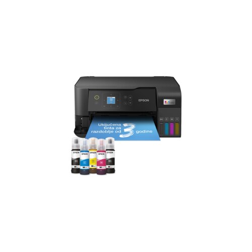 Printer EPSON EcoTank L3560 print/scan/copy/fax Rez.4.800 x 1.200 dpi. 33str/min Monokrom.20str/min Colour. ADF.Duplex.USB, LAN.WiFi. tinte br.103 Cijene