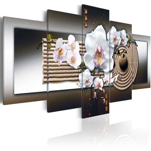  Slika - Orchid and zen garden - brown 100x50 Slike