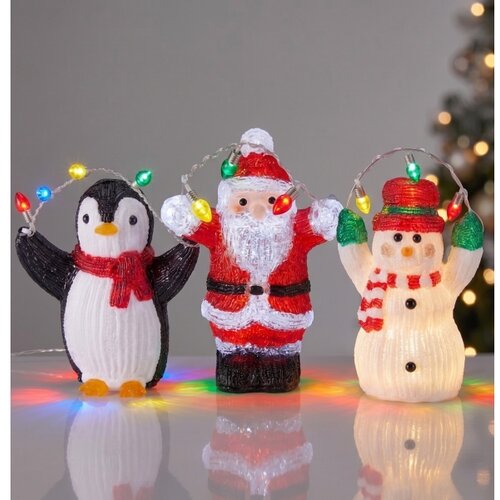  LED spolja&amp;scaron;nja božićna dekoracija 25xLED/2xAA 21 cm IP44 pingvin Slike