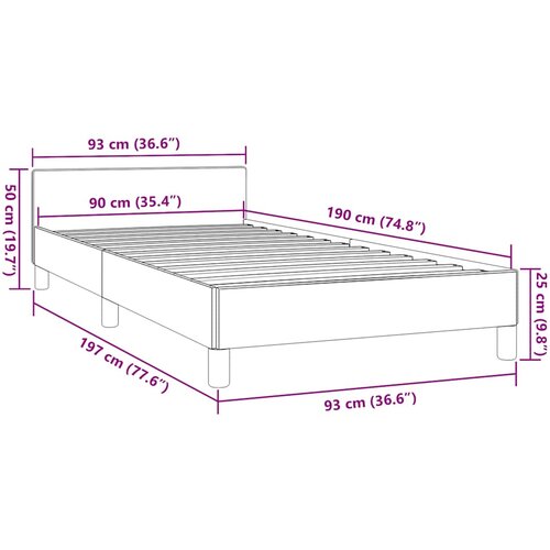  Okvir za krevet bez madraca svjetlosivi 90x190 cm od tkanine Slike