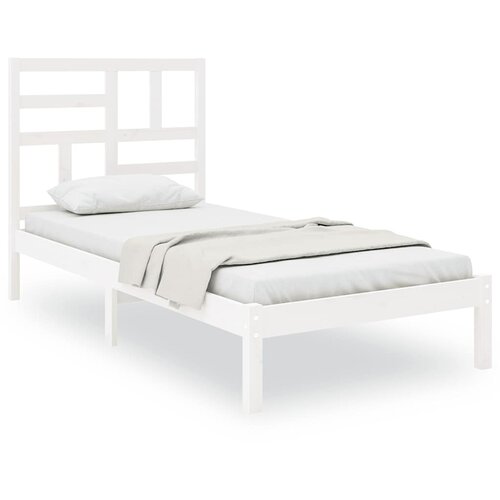  Okvir za krevet od masivnog drva bijeli 100 x 200 cm Slike
