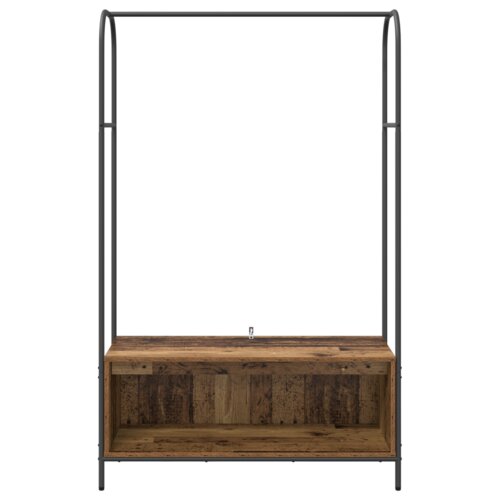 VidaXL Držač za odjeću s policama Staro drvo 100x44x160 cm Slike