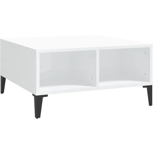 Maison Chic Klubska mizica - kavna mizica - Nizka mizica visok sijaj bela 60x60x30 cm iverna plošča, (21751890) Cene