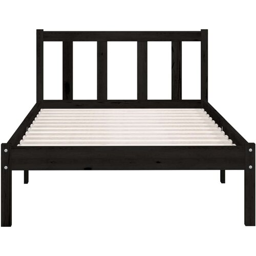 VidaXL okvir za krevet crni od borovine 75 x 190 cm uk jednokrevetni Slike