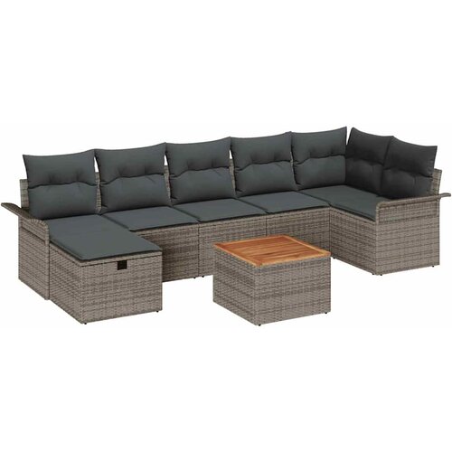  Sjedeća garnitura za vrt 8 kom. poliratan 297,5 x 132,5 x 85 cm Slike