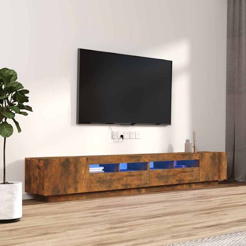  3-dijelni set TV ormarića LED boja dimljenog hrasta drveni Slike