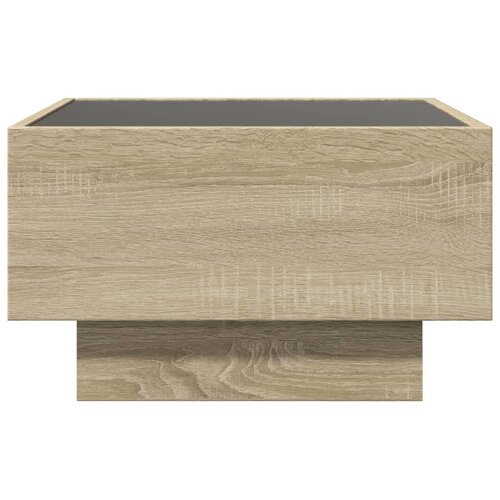  Stolić za kavu LED boja hrasta 50x50x30 cm konstruirano drvo Slike