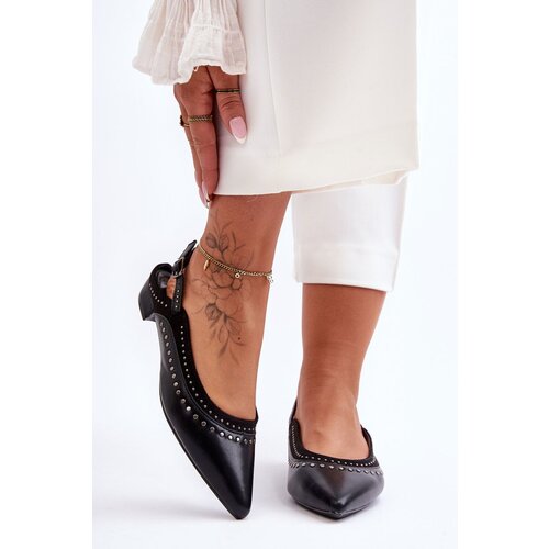 Kesi Leather ballerinas with a bag of black Larosha Slike