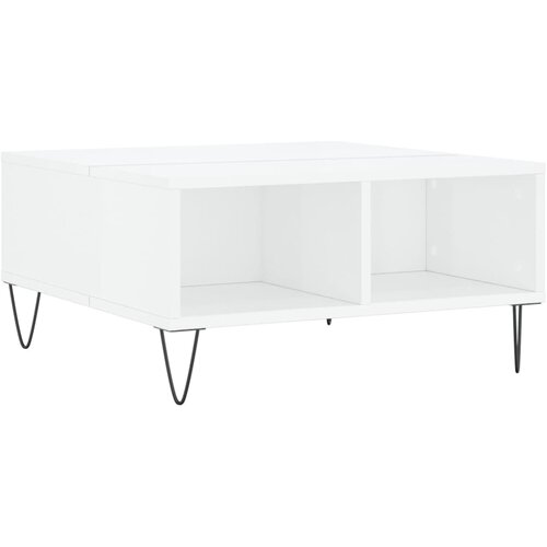 Maison Chic Klubska mizica - kavna mizica - Nizka mizica visok sijaj bela 60x60x30 cm inženirski les, (21752509) Cene