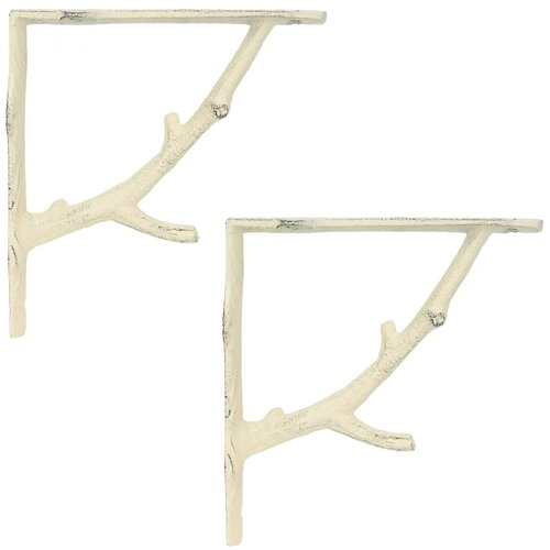  Nosači za zidne police 2 kom. antičko bijela 14 x 14 x 4 cm - antičko bijela 14 x 14 x 4 cm 2 Slike