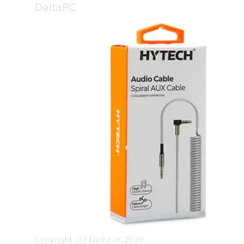 Hytech HY-X76 1m 3.5mm Stereo audio kabel spiralni bijeli