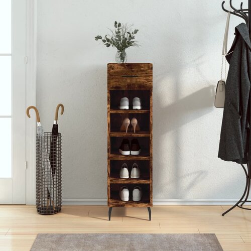The Living Store Omarica za čevlje dimljeni hrast 30x35x105 cm inženirski les - Omarica Za Čevlje, (21436174) Cene