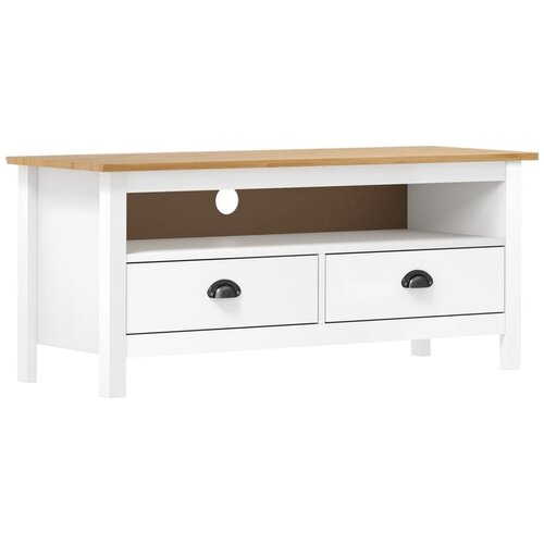  TV omarica Hill Range bela 110x40x47 cm trdna borovina Cene