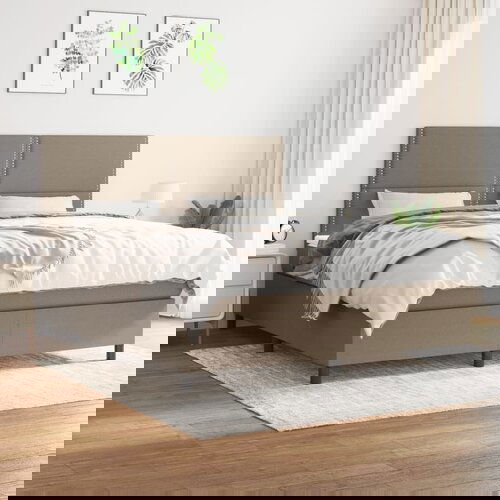  The Living Store Box spring postelja z vzmetnico taupe 180x200 cm blago - Box Spring Postelja, (21512380) Cene