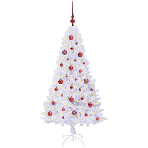  Umjetno božićno drvce Bijela 150 cm PVC i čelik Slike