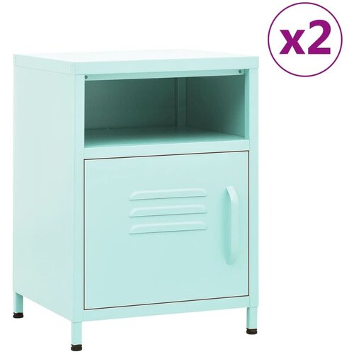  Nočne omarice 2 kosa mint zeleni 35x35x51 cm jeklo Cene