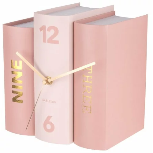 Karlsson roza namizna ura v obliki knjig