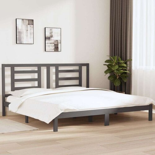  Posteljni okvir siv iz trdne borovine 200x200 cm, (20643261) Slike