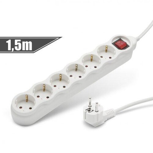 Delight Podaljšek na 6 vtičnice 3x1mm 1,5m s stikalom Cene