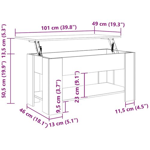  Stolić za kavu bijeli 101x49x52 cm od konstruiranog drva Slike