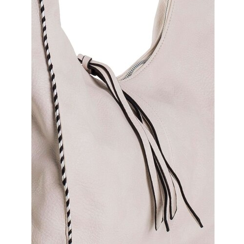 Fashion Hunters Light beige eco leather shoulder bag Slike