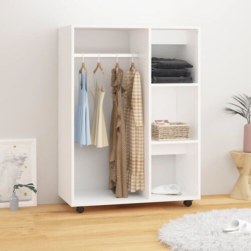 The Living Store Garderobna omara bela 80x40x110 cm iverna plošča - Garderobna Omara, (21434361) Cene