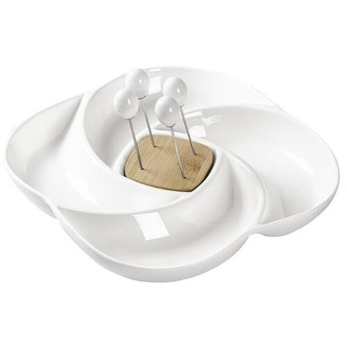 Brandani Garnitura 4-delni krožnik porcelan+4 vilice Cene