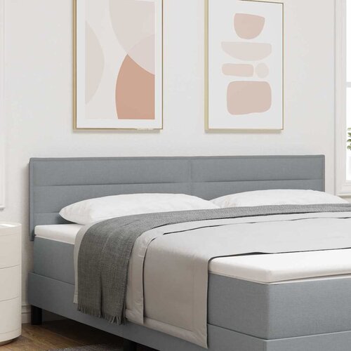  LED glava kreveta s LED trakama Svijetlo siva 180 cm tkanina Slike