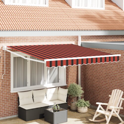 vidaXL Ročna retraktibilna tenda oranžna in rjava 350x250 cm Cene
