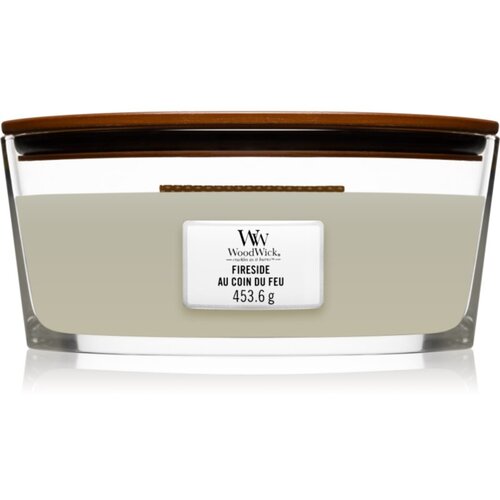 WoodWick Fireplace Fireside di&amp;scaron;eča sveča z lesenim stenjem (hearthwick) (gift box) 453 g Slike