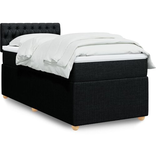vidaXL Box spring postelja z vzmetnico črna 80x200 cm blago Cene