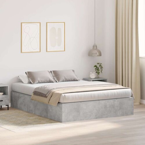  Krevet za pohranu Beton Siva 150x200 cm Slike