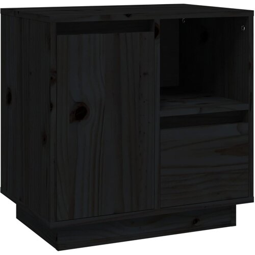 Maison Chic Nočna omarica - Nočna miza črna 50x34x50 cm trdna borovina, (21687414) Slike