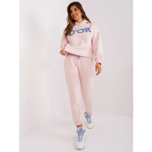 Fashion Hunters Light Pink Insulated Cotton Tracksuit