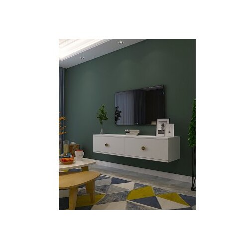 Hanah home tv polica zuzu 120 white gold Slike