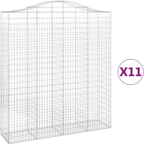 vidaXL Obokane gabion ko&scaron;are 11 kos 200x50x220/240 cm pocinkano železo Cene