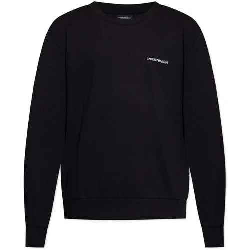 Emporio Armani Embroidered Logo Lounge Sweatshirt Black Crna