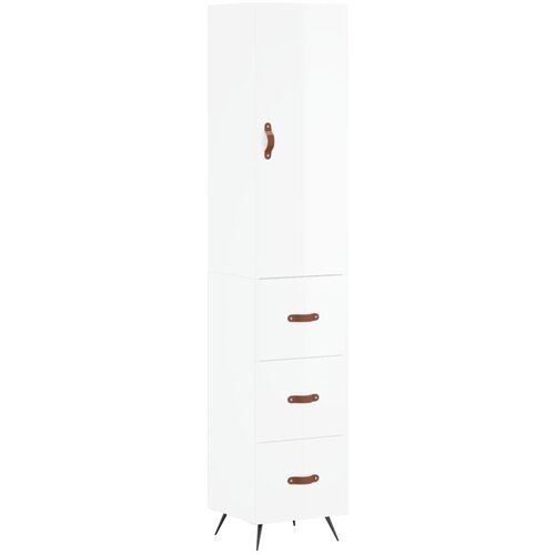 Maison Chic Visoka omara - Komoda - Predalnik visok sijaj bela 34,5x34x180 cm inženirski les, (21719097) Cene