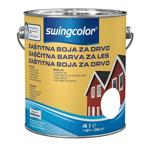 SWINGCOLOR Zaščitna barva za les Swingcolor (4 l, bela)