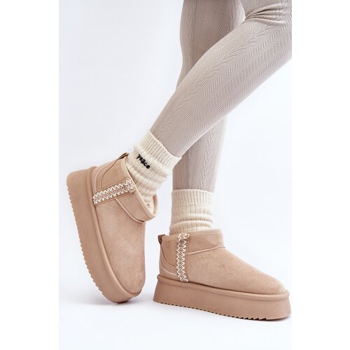 Boto Beige Patterned Platform Snow Boots Udra Cijene