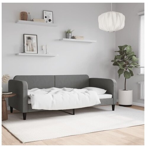 VidaXL Dnevni krevet tamnosivi 90 x 190 cm od tkanine Slike
