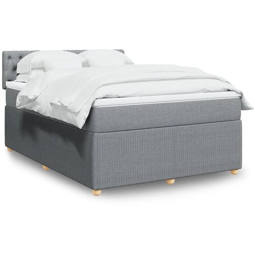 vidaXL Box spring postelja z vzmetnico svetlo siva 140x200 cm blago Cene