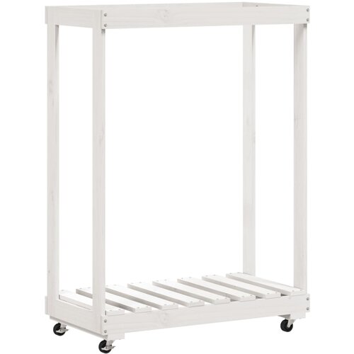 vidaXL Držač za cjepanice s kotačima bijeli 76 5x40x108 cm od borovine Cijene