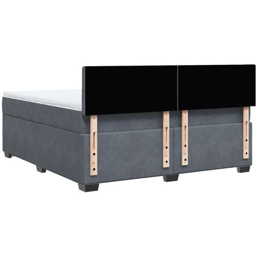 VidaXL Krevet s oprugama i madracem tamnosivi 180x200 cm bar&amp;scaron;unasti Slike