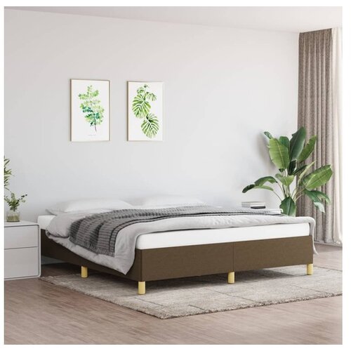  Box spring posteljni okvir temno rjav 160x200 cm blago Cene