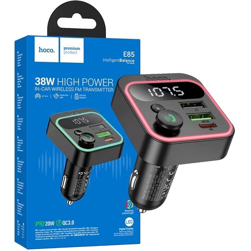 hoco. FM modulator,Bluetooth,12/24V,2xUSB-,PD,QC30,20W - E85 Tiger Cene