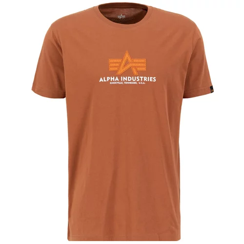 Alpha Industries Majica rjava / oranžna / bela